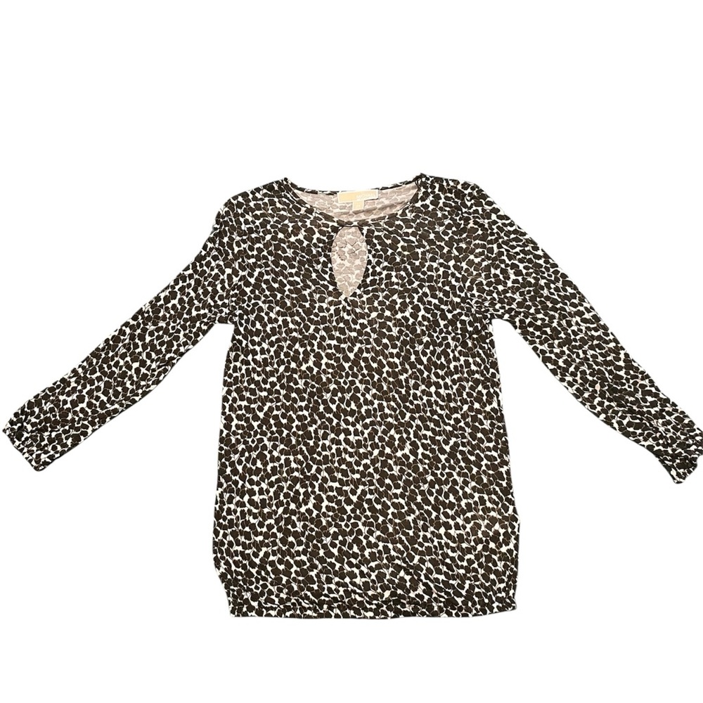 MICHAEL Michael Kors Brown and White Patterned Blouse